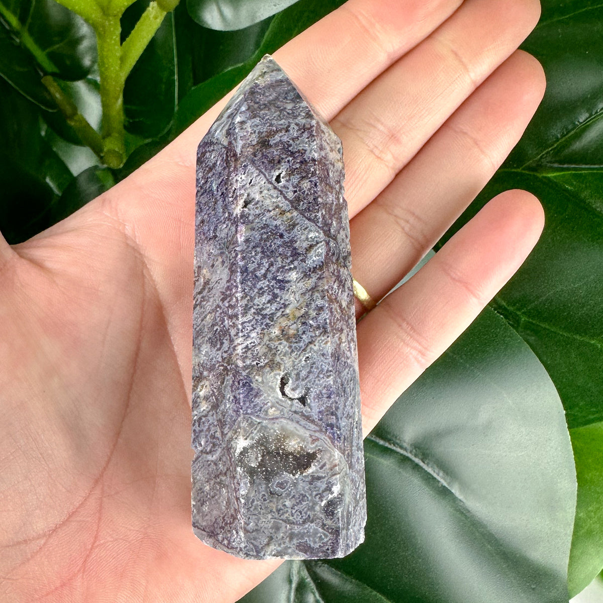 Sphalerite Druzy outlet Tower (Dark Purple)